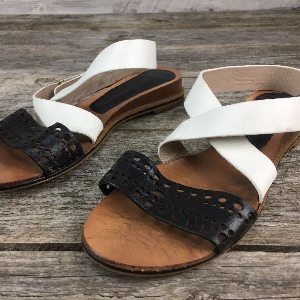 10 Crosby Derek Lam Sz  7.5 Sandals Black White